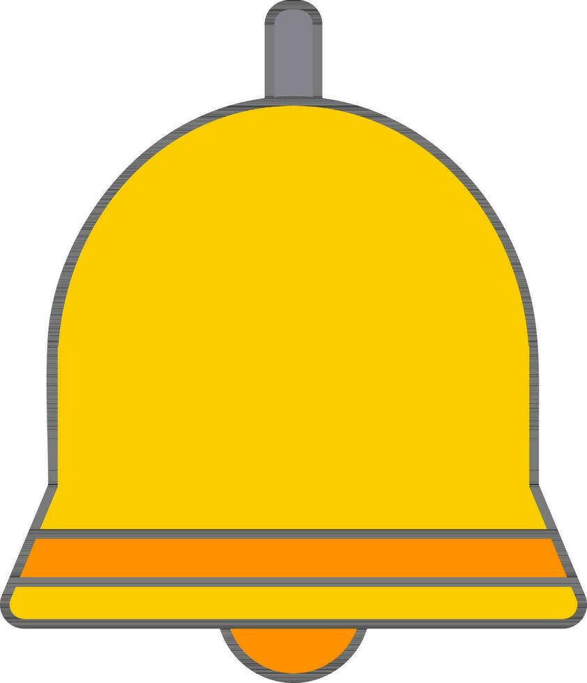 Isolated illustration of bell in yellow color. vector