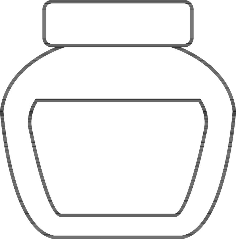 Ink pot illustration made with thin line. vector