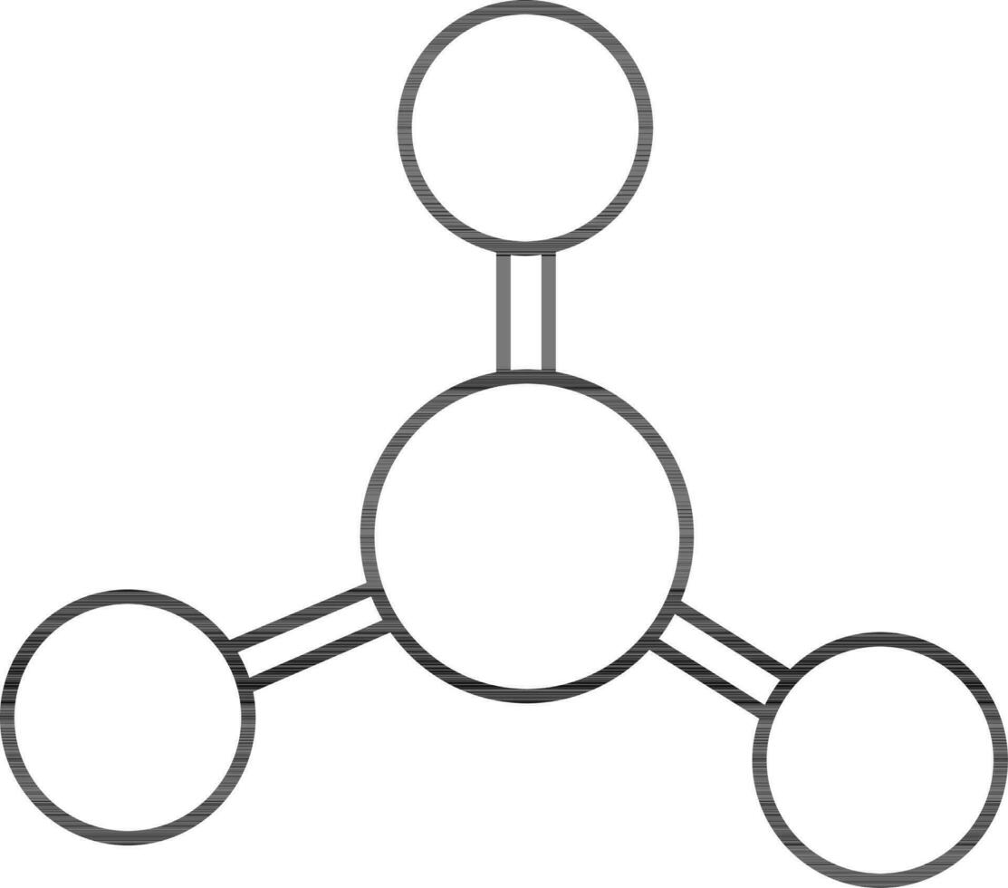 Vector thin line illustration of Molecular structure.