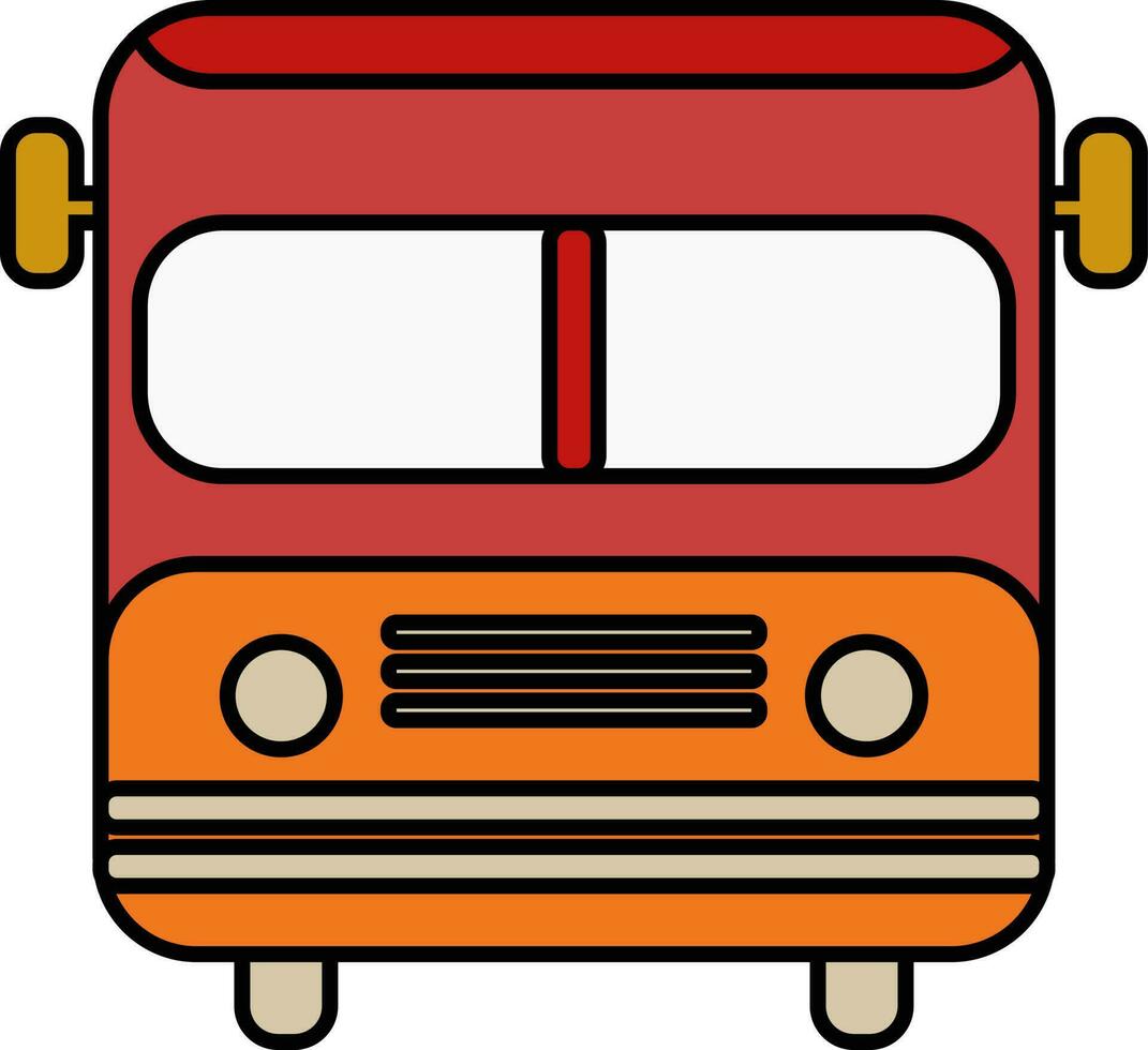 Front view of colorful school bus. vector