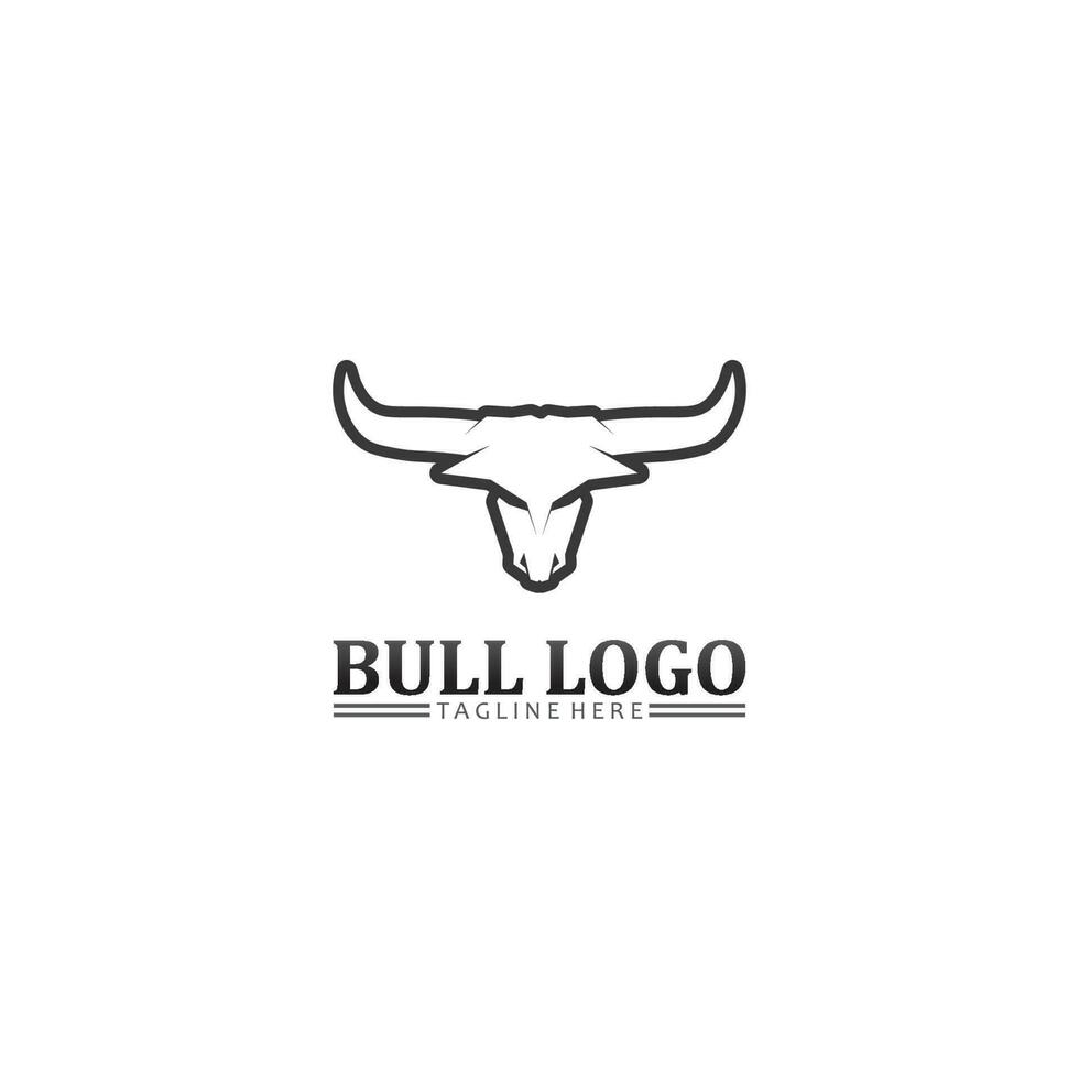 cabeza de búfalo de toro, vaca, vector de diseño de logotipo de mascota animal para búfalo de cuerno deportivo, animal, mamíferos, logotipo de cabeza, salvaje, matador