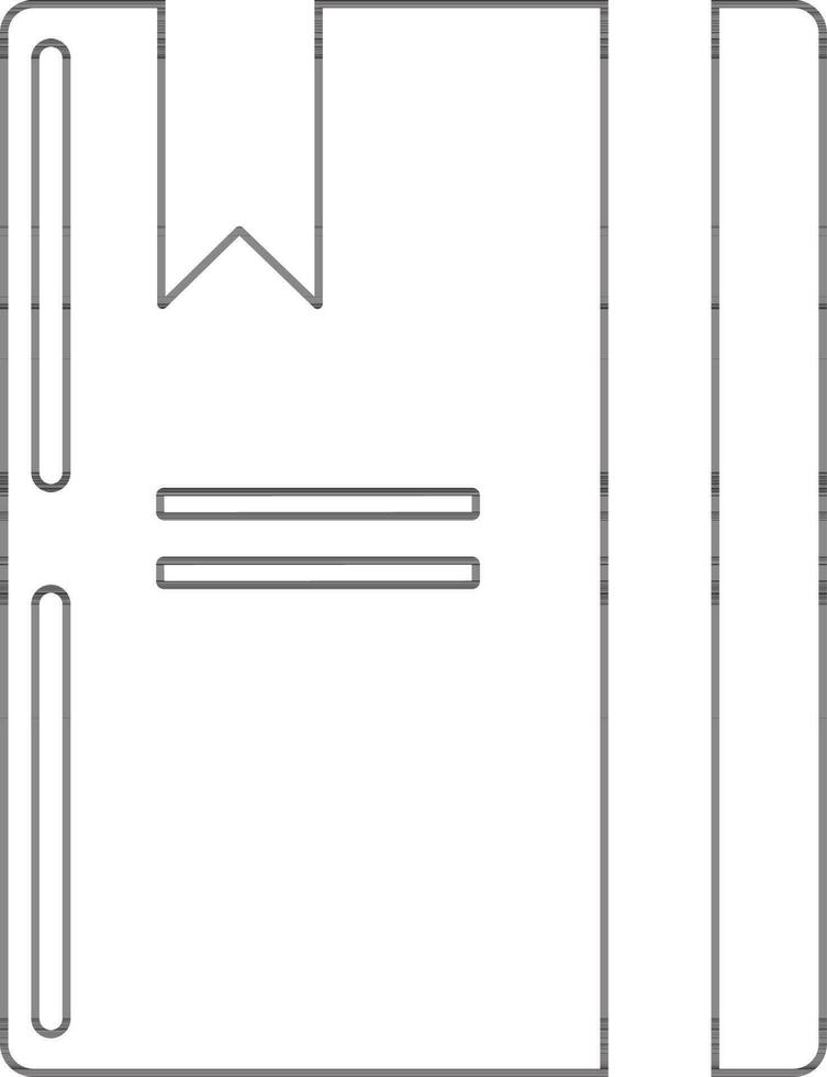 Book closed by ribbon in black line art. vector