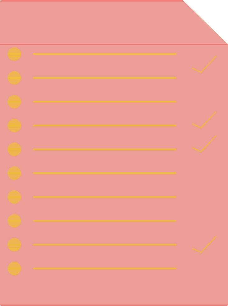 Isolated of orange and yellow checklist in flat style. vector