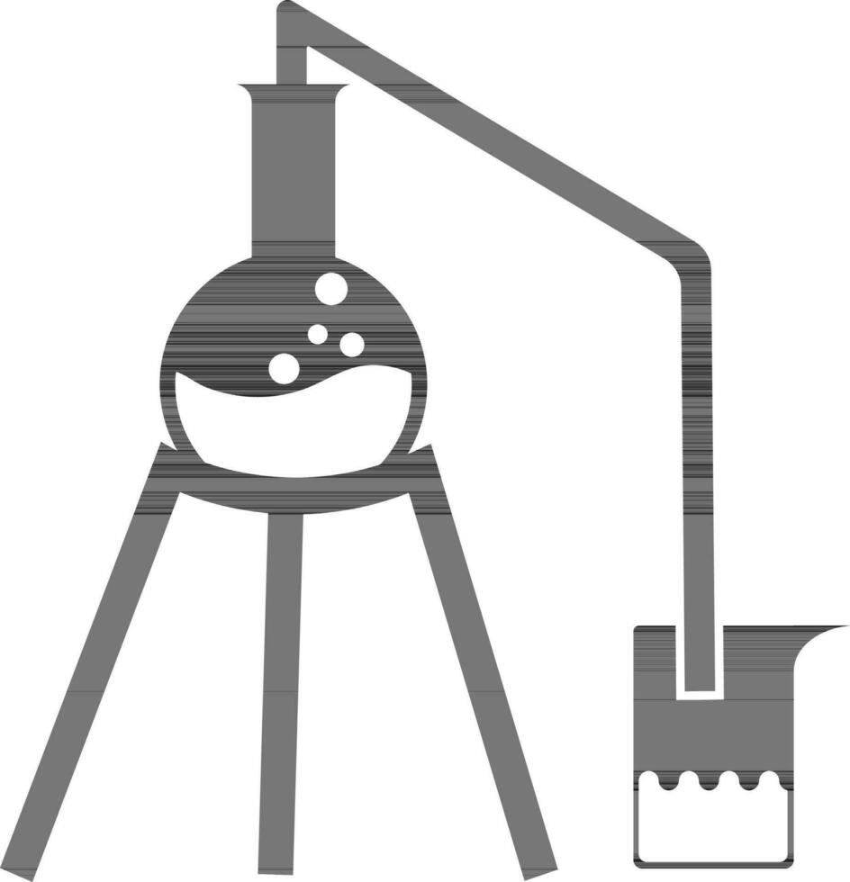 Beaker with chemical experiment tube. vector