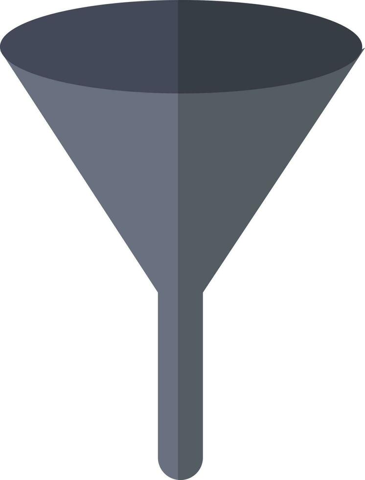 Flat filter funnel in gray color. vector