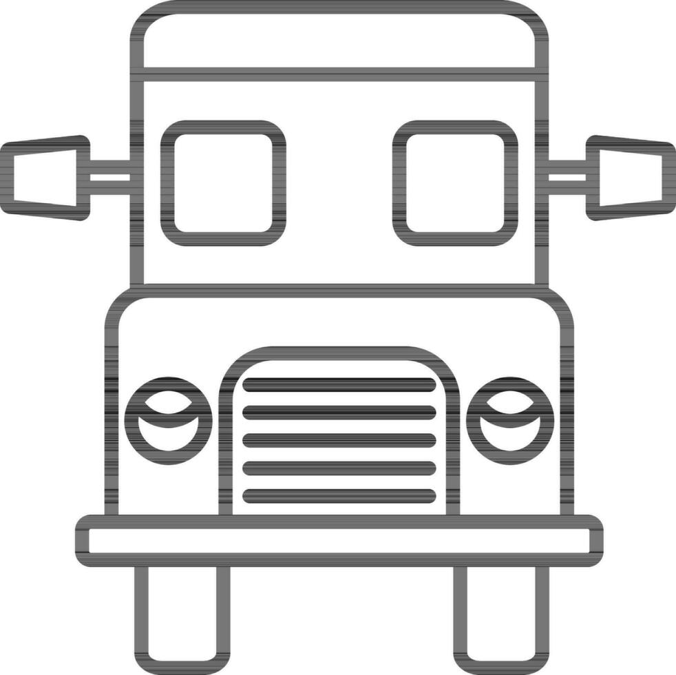 Illustration of a black line art bus. vector