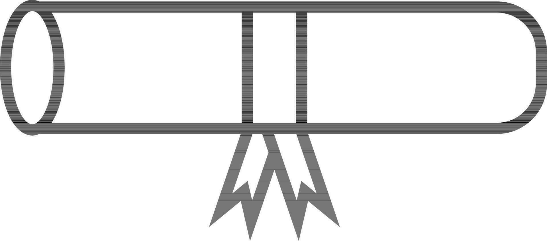 Black line art diploma decorated with ribbon. 24376917 Vector Art at