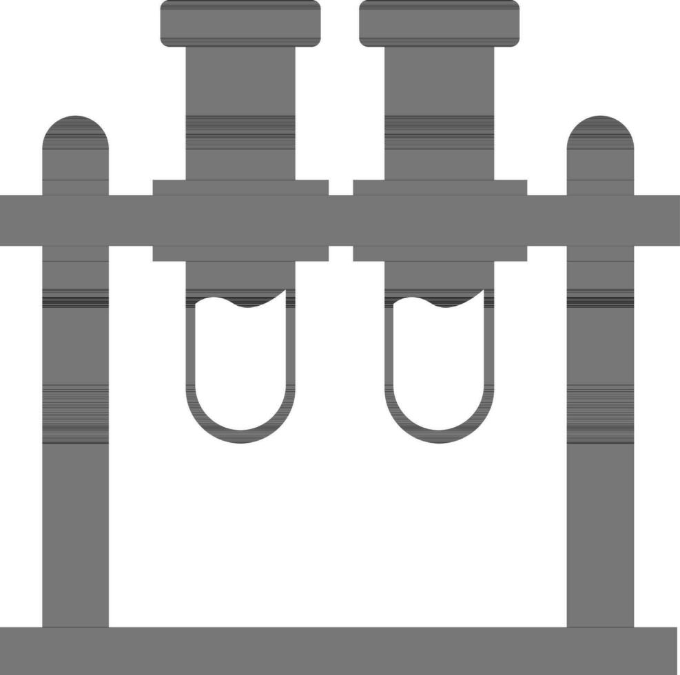 Flat illustration of black and white test tubes. vector