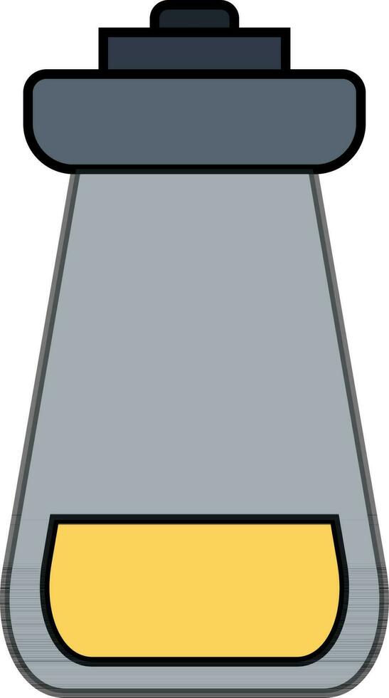 Beaker in gray and yellow. vector