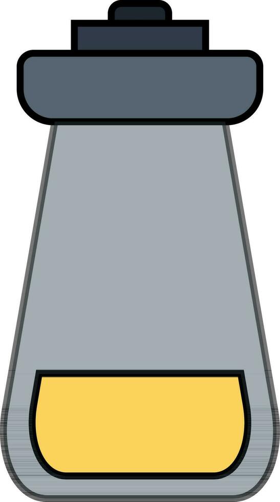 Beaker in gray and yellow. vector