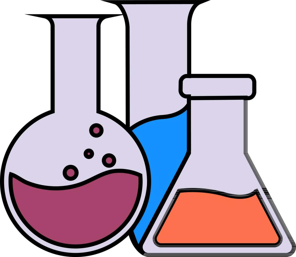 Beaker with test tube. vector