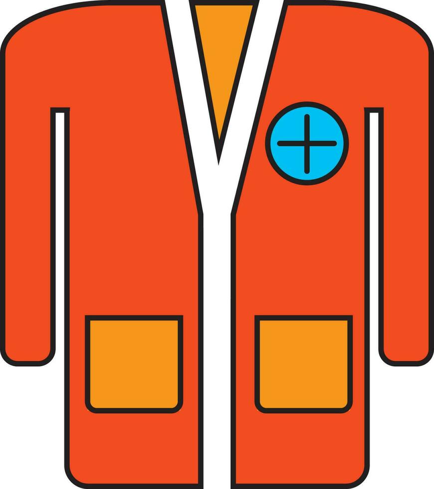 Orange and yellow coat in flat style. vector