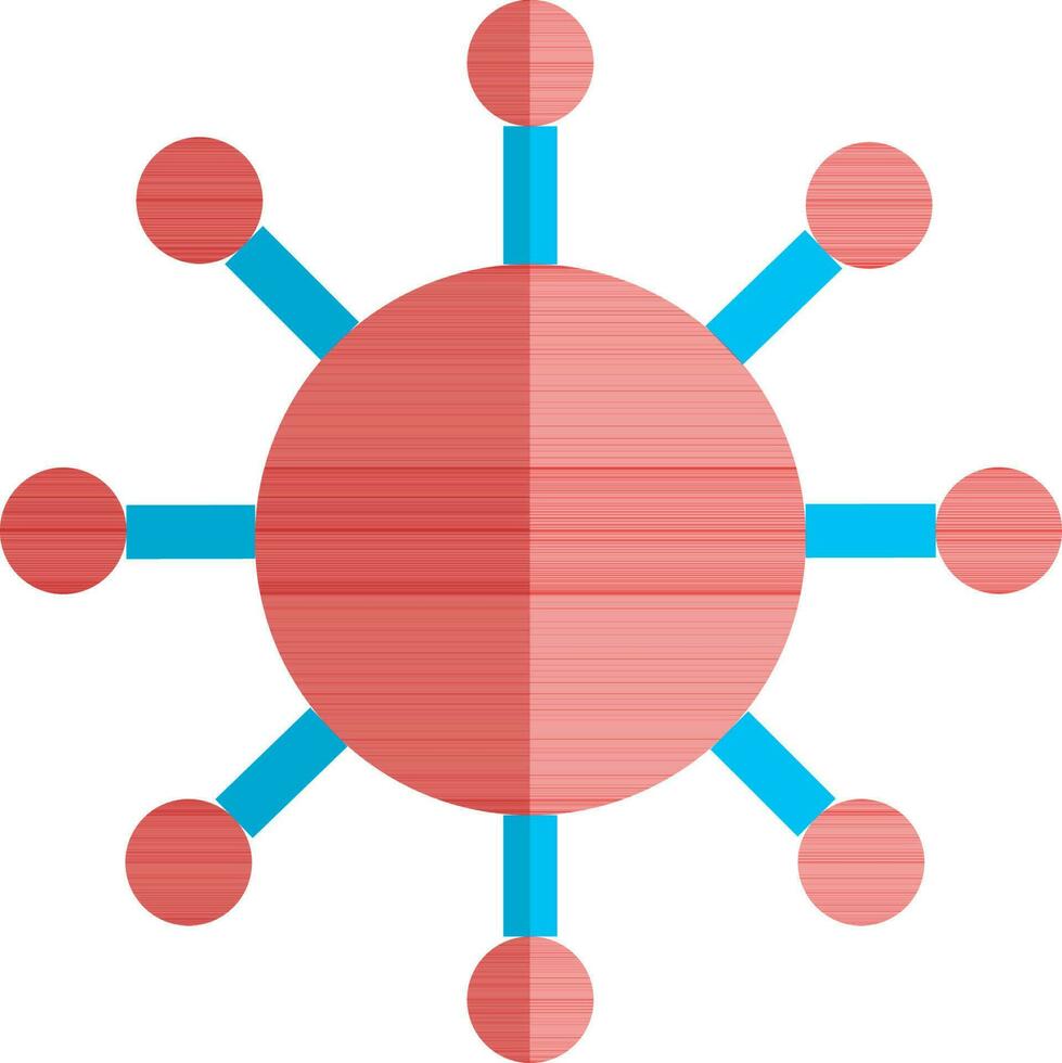 Molecule icon in red and blue color. vector