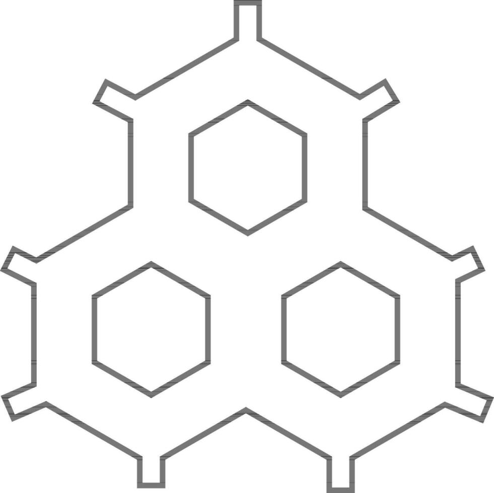 Flat molecule icon in black and white color. vector