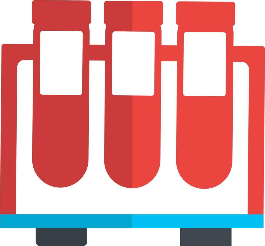 Flat illustration of red and blue test tubes. vector