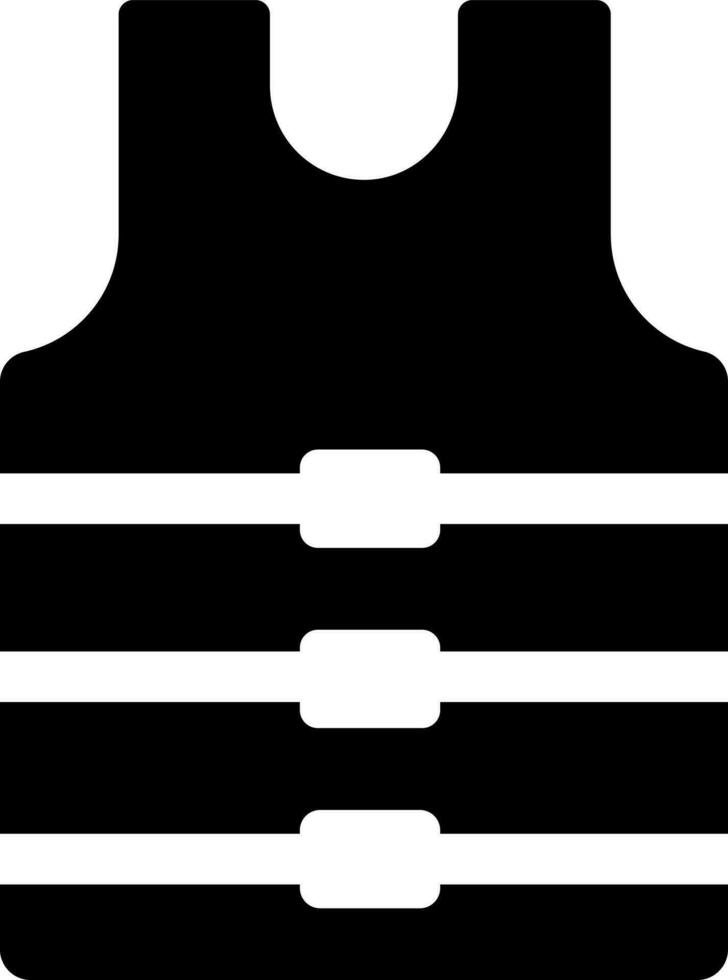 Swimming jacket in black and white color. vector