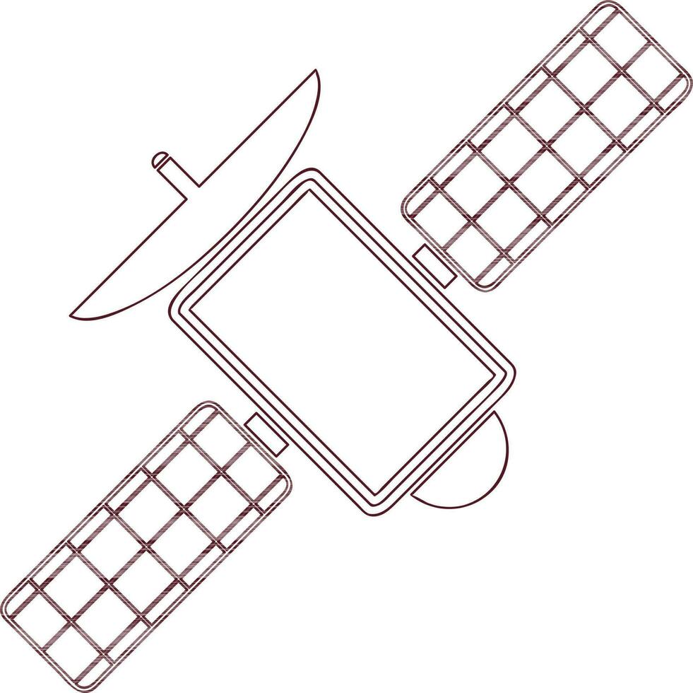 satélite firmar o símbolo en plano estilo. vector