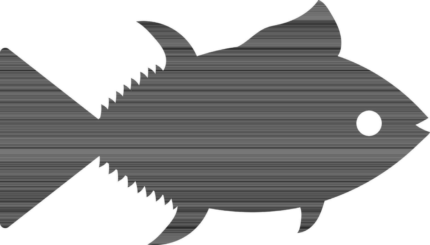 Cute black fish in flat style. vector