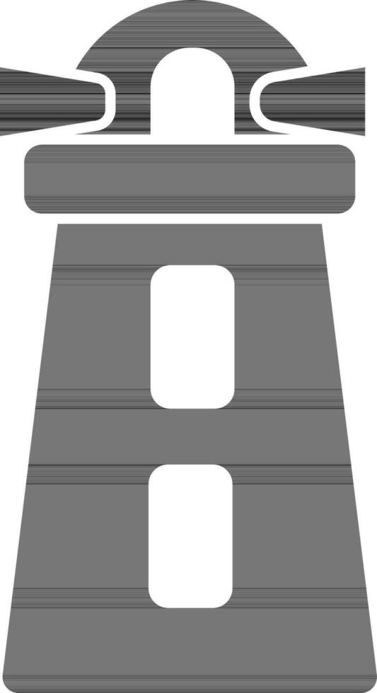 Black and white light house. vector