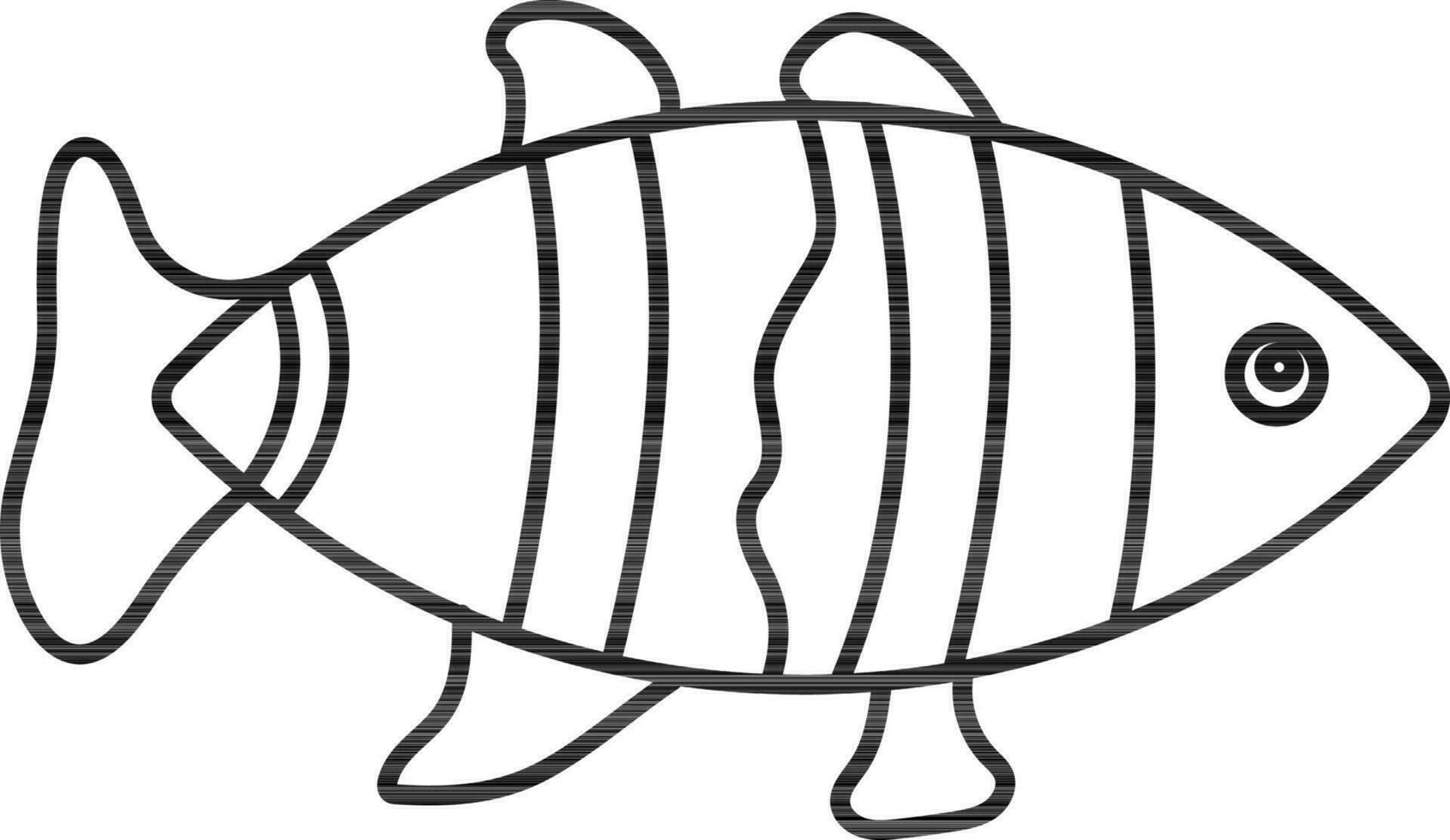 Line art illustration of a fish. vector