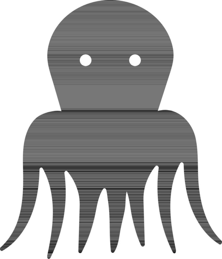 Character of a black octopus. vector