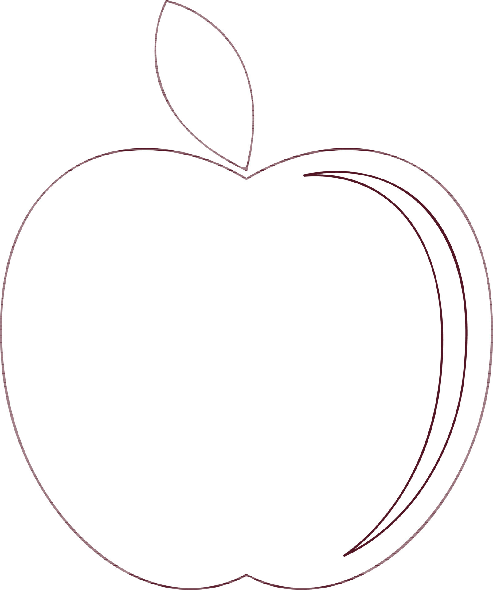 Flat line art illustration of an apple. 24377195 Vector Art at Vecteezy