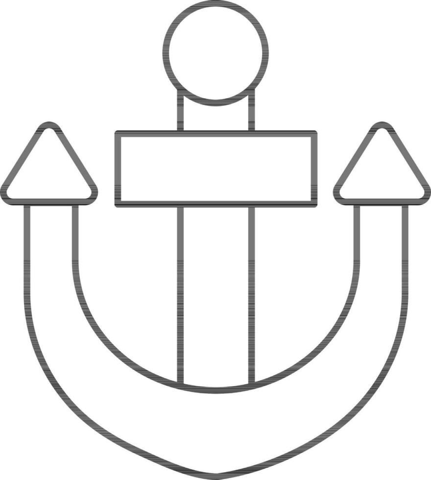 Black line art illustration of a anchor. 24377196 Vector Art at