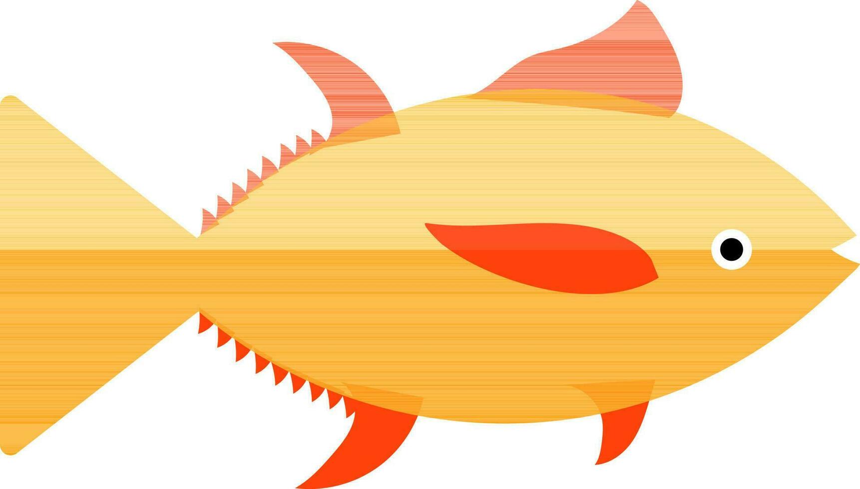 Orange and yellow fish in flat style. vector