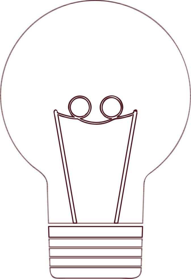 Flat line art illustration of a light bulb. vector