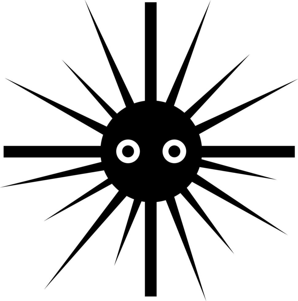 Character of a black Sea urchin. vector