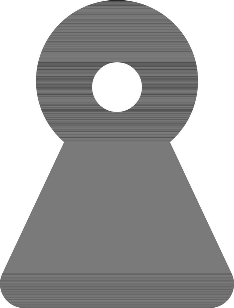Black and white icon of keyhole. vector