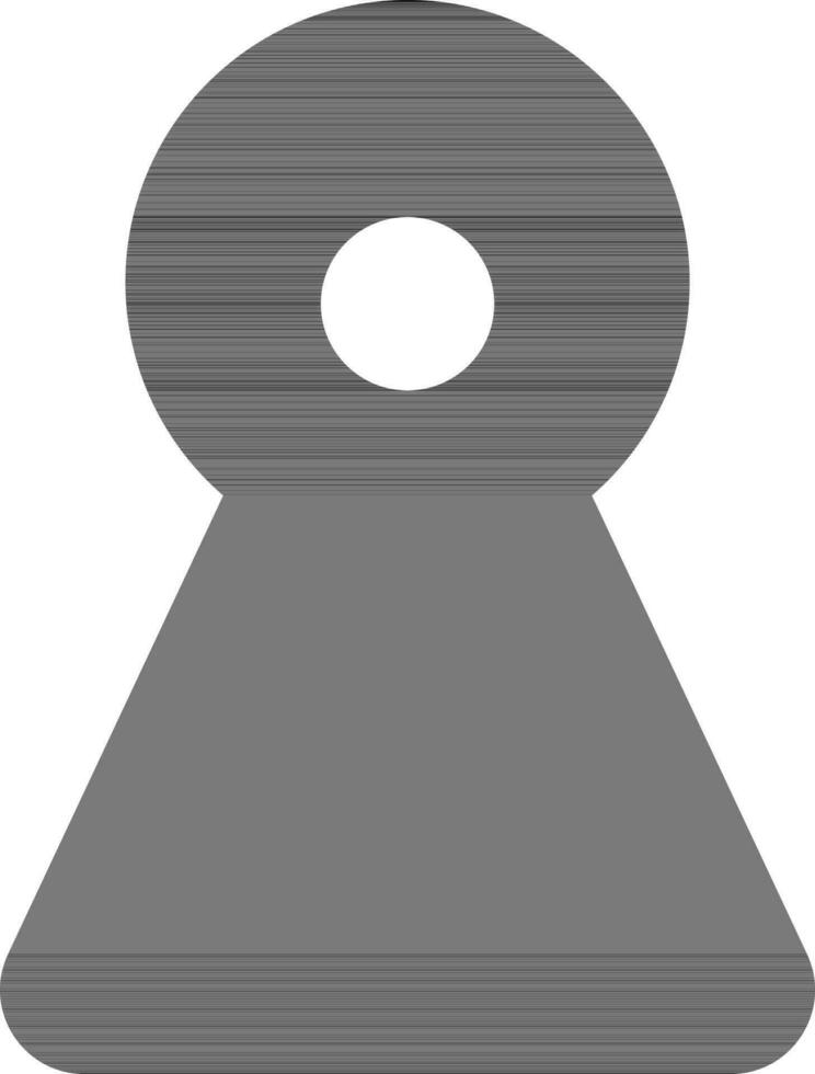 Black and white icon of keyhole. vector