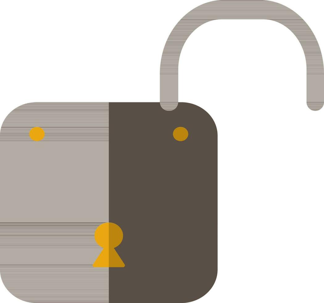 Open Lock icon in brown color. vector