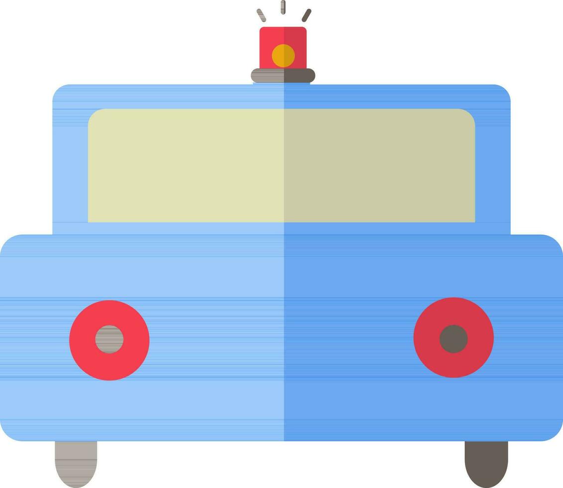 Van icon with Siren in sky blue color. vector