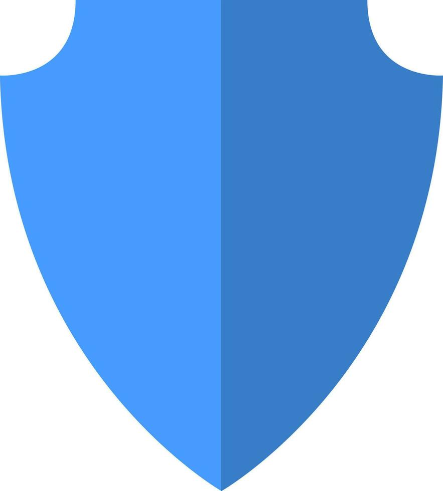 Blue Shield icon in flat style. vector
