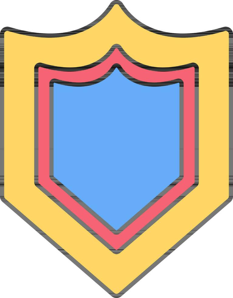 Colorful shield icon in flat style. vector