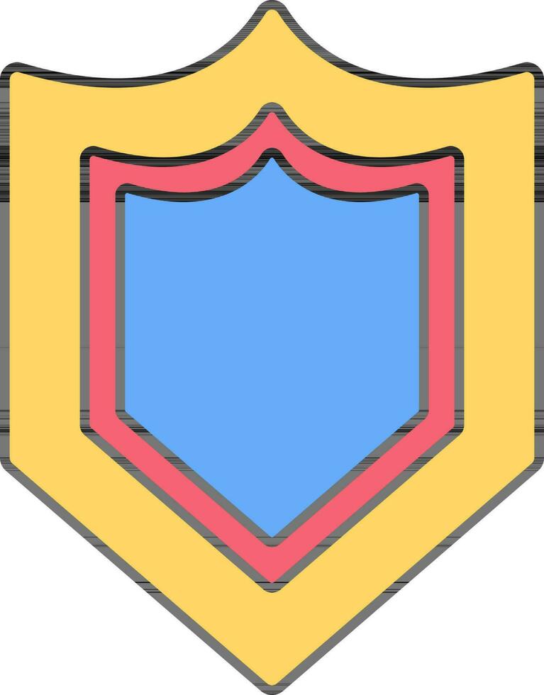 Colorful shield icon in flat style. vector