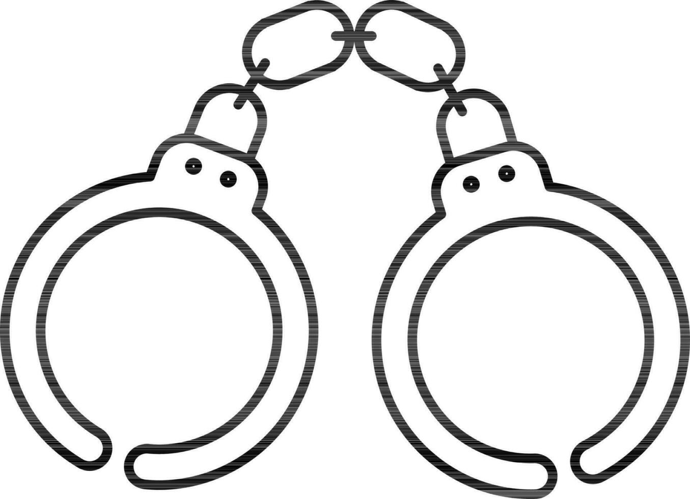 Line art illustration of Handcuffs. vector