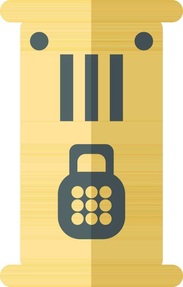 Safe icon in yellow and gray color. vector