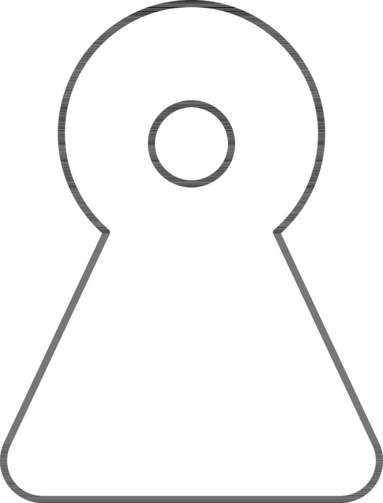 Thin line icon of keyhole. vector