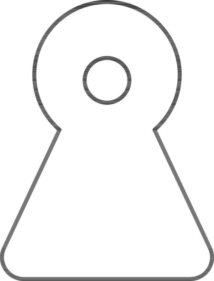 Thin line icon of keyhole. vector