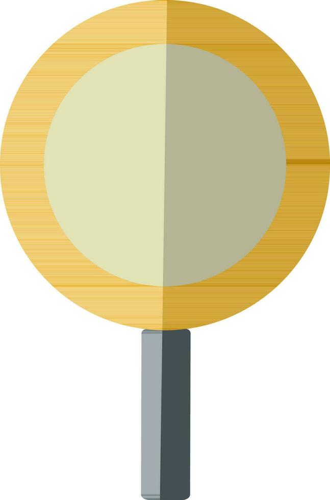 Magnifying lens icon in yellow color. vector