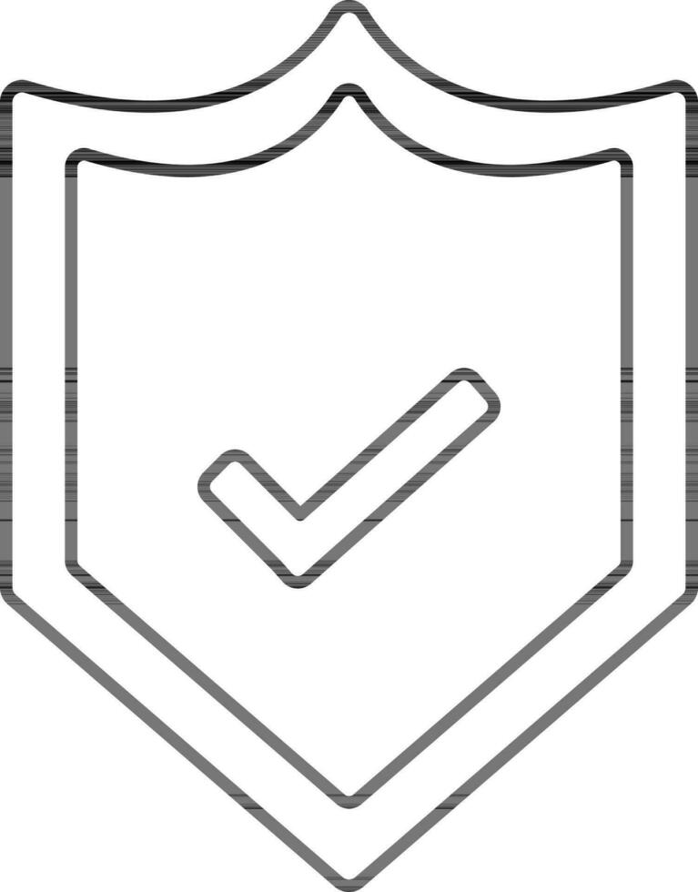 Security shield icon with check mark. vector