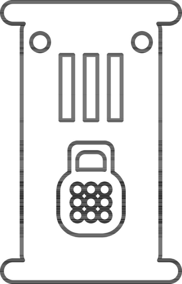 Locker illustration with lock icon. vector