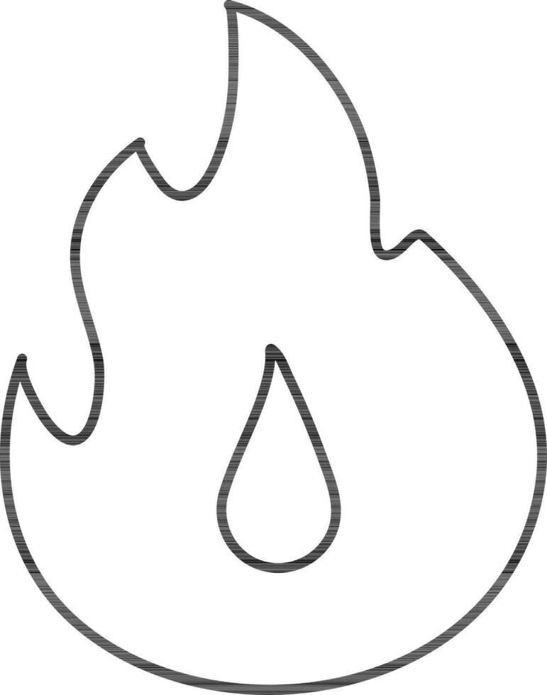 Fire flame in vector flat style.