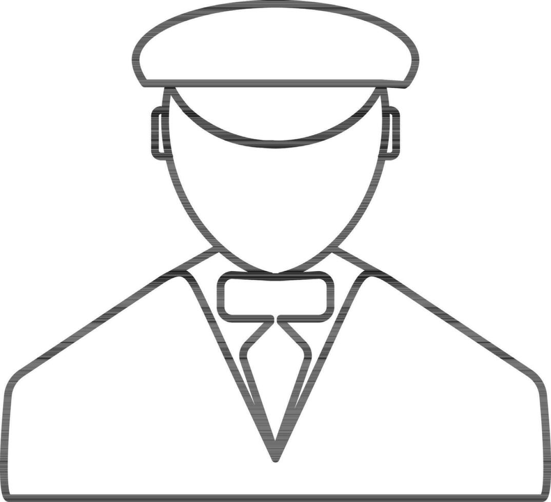 Pictogram of security guard wearing uniform. vector