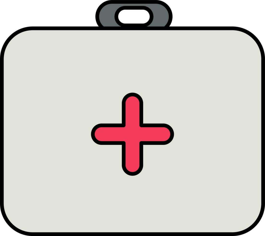 First aid box icon in gray color. vector