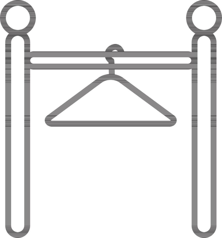Illustration of hanger hanging in pole. vector