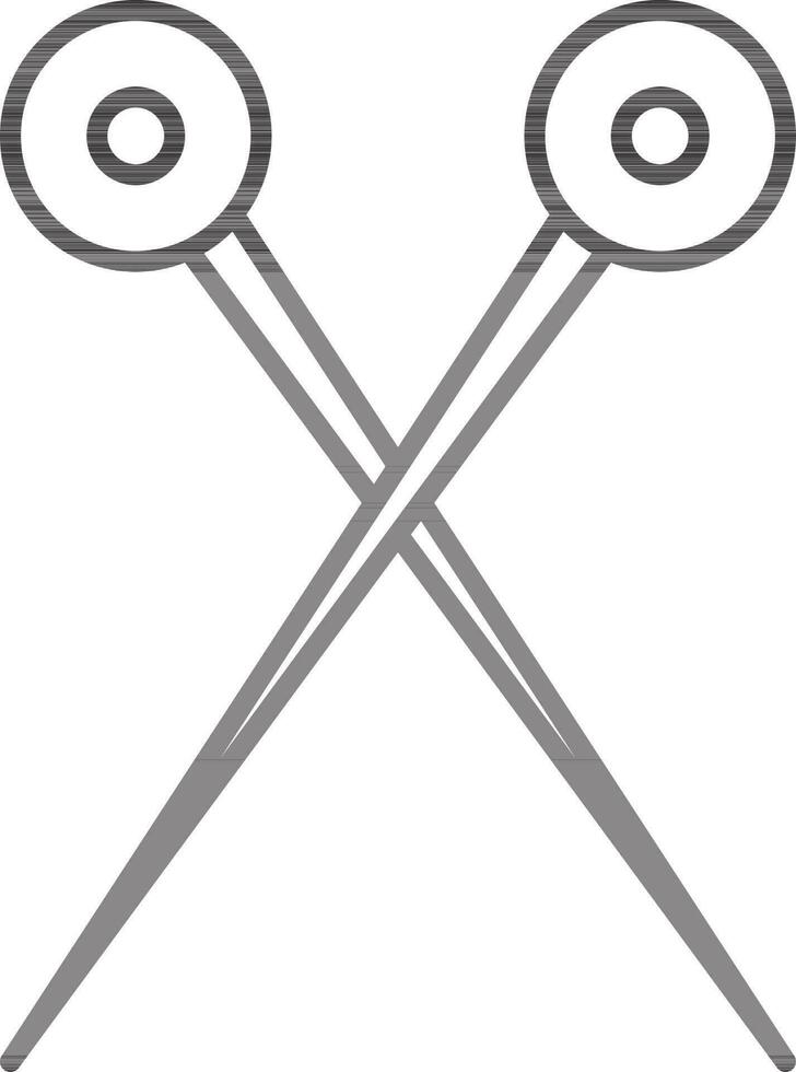Illustration of needle for knitting concept. vector
