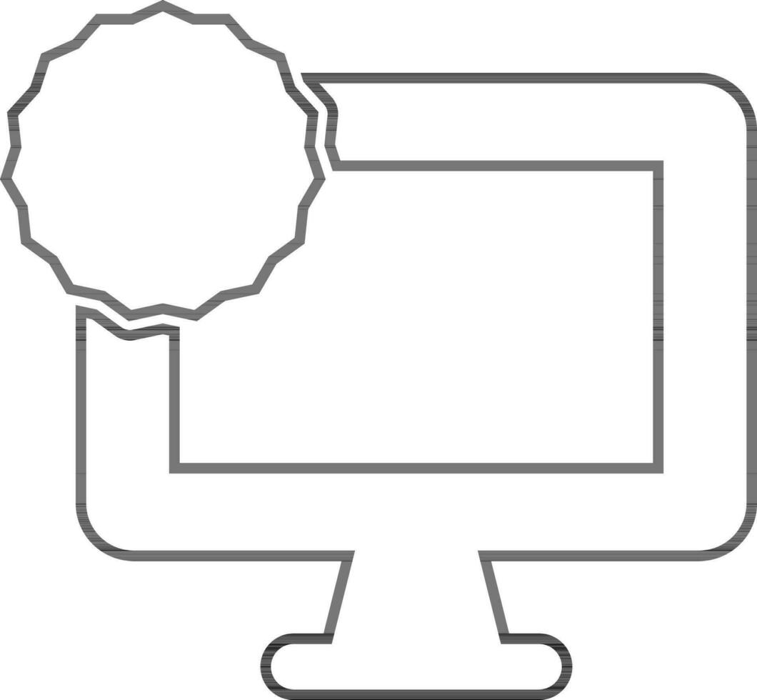 icono de escritorio con pegatina en plano estilo. vector